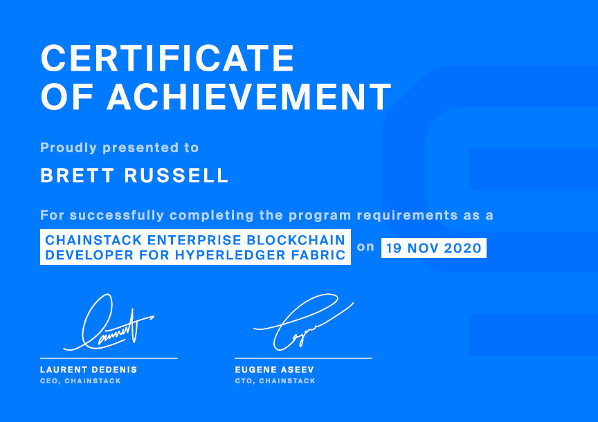 Chainstack Enterprise Blockchain Developer for Hyperledger Fabric